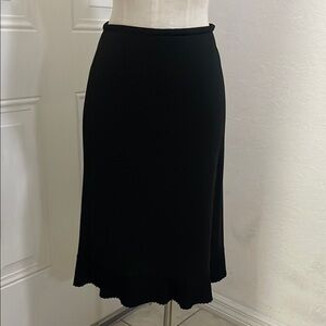 Ann Taylor Elegant Black Midi Skirt